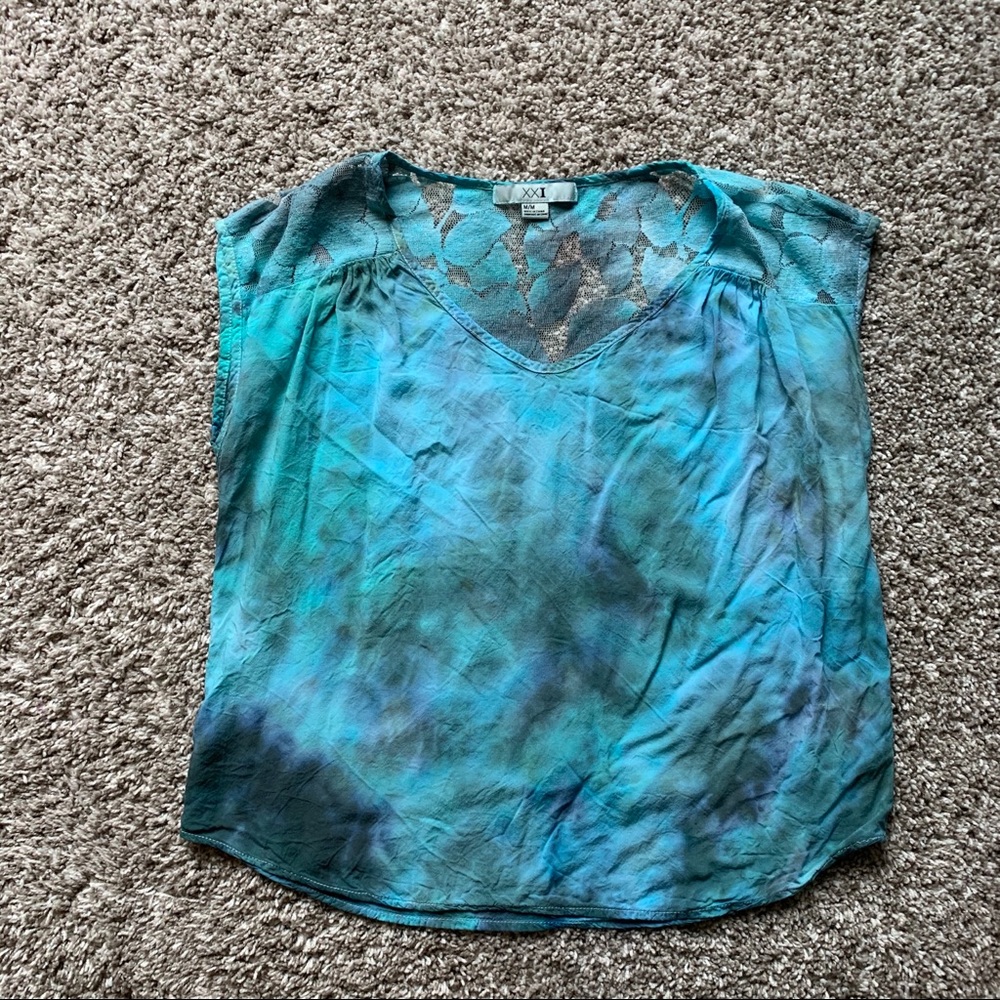 Light and Dark Blue Lace Shirt